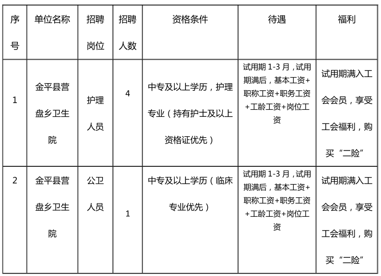 2025年红河州金平县营盘乡卫生院医务人才招聘启事